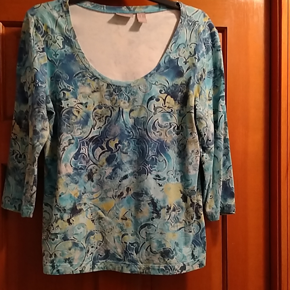 Chico print 3/4 sleeve top